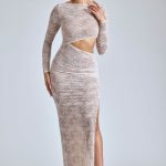 Lace Long Sleeve Maxi Dress in Ivory - Image 6