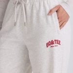 Mid-Rise Wide-Leg Joggers in Grey Marl - Image 4