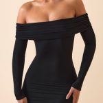 Modal Off-Shoulder Mini Dress in Black - Image 4