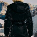 Oversized Quilted Hooded Ski Jacket in Black - Image 2