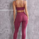 High Waist Seamless Leggings in Dark Rose - Image 2