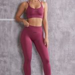 High Waist Seamless Leggings in Dark Rose - Image 7