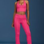 Cable-Knit Halterneck Crop Top in Hot Pink - Image 8