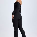 Tall Modal Off-Shoulder Ruched Jumpsuit in Black - Image 6