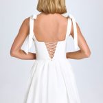 Ruched Corset Mini Dress in White - Image 4
