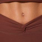 Twist Waist Mini Shorts with Pockets in Chocolate - Image 6
