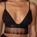 Embellished Bra Top in Black - Image 4
