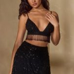 Embellished Bra Top in Black - Image 10