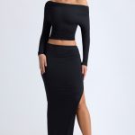 Modal One-Shoulder Ruched Top in Black - Image 5