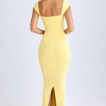 Modal Sweetheart-Neck Maxi Dress in Lemon Sherbet - Image 2