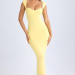 Modal Sweetheart-Neck Maxi Dress in Lemon Sherbet - Image 5