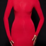 Open-Back Bodycon Mini Dress in Cherry Red - Image 4