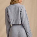 Cropped Knit Jumper in Soft Blue - Image 2