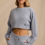 Cropped Knit Jumper in Soft Blue - Image 5