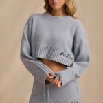 Cropped Knit Jumper in Soft Blue - Image 7