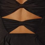 Long Sleeve Bow Mini Dress in Black - Image 5