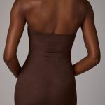 Soft Mesh Mini Slip Dress in Deep Cocoa - Image 2