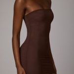 Soft Mesh Mini Slip Dress in Deep Cocoa - Image 3