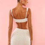 High Waist Thigh Split Mini Skirt in White - Image 2