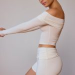 Fold-Over Mini Shorts in Soft White - Image 3