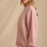 Oversized Knit Jumper in Blush Pink - Image 3