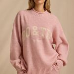 Oversized Knit Jumper in Blush Pink - Image 7