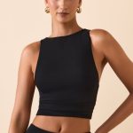 Modal Boat-Neck Tank Top in Black - Image 6
