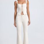 Petite Mid-Rise Flared Jeans in Ecru - Image 7