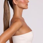 Vinyl Bandeau Bralette in White - Image 3