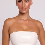 Vinyl Bandeau Bralette in White - Image 5