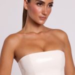 Vinyl Bandeau Bralette in White - Image 6