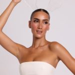 Vinyl Bandeau Bralette in White - Image 7