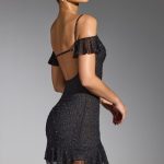 Embellished Cold Shoulder Mini Dress in Black - Image 3