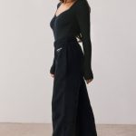 Modal Rib Long Sleeve Crop Top in Onyx - Image 3