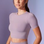 Define Luxe Baby Tee Crop Top in Dusty Lilac - Image 6