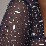 Sheer Embellished Long Sleeve Crop Top in Navy - Image 5
