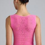 Embellished Lace-Up High-Neck Top in Bubblegum Pink - Image 2