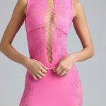 Embellished Lace-Up High-Neck Top in Bubblegum Pink - Image 4