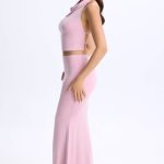 Low-Rise Maxi Skirt in Blush Pink - Image 3