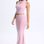Low-Rise Maxi Skirt in Blush Pink - Image 4