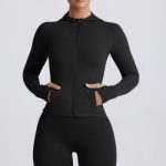 Soft Active Hooded Mid-Layer Jacket in Black - Image 7