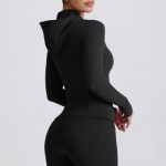 Soft Active Hooded Mid-Layer Jacket in Black - Image 9