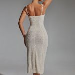 Embellished Cowl-Neck Midaxi Dress in White - Image 2