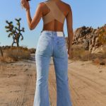 Tall High Waisted Flared Leg Jeans in Light Blue Wash - Image 8