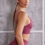 Asymmetric Sports Bra in Dark Rose - Image 3