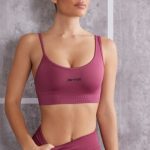 Asymmetric Sports Bra in Dark Rose - Image 5