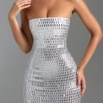 Embellished Bandeau Maxi Dress in White - Image 5