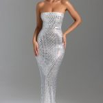 Embellished Bandeau Maxi Dress in White - Image 8