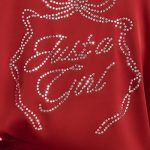 Embellished Wrap-Over Robe in Ruby Red - Image 4