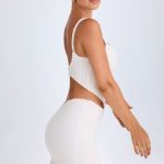 Ruffle-Appliqu?? Cut-Out Mini Dress in White - Image 3
